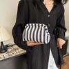 2026 New Knitted Striped Cloud Bag Clutch, Large-capacity Daily Versatile Color-blocking Clip Bag