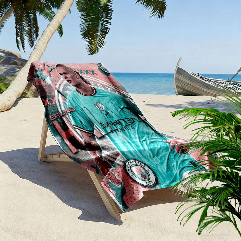 Haaland Apex Druck Strandtuch, Großes Weiches Schnelltrocknendes Handtuch für Strand Camping Schwimmen