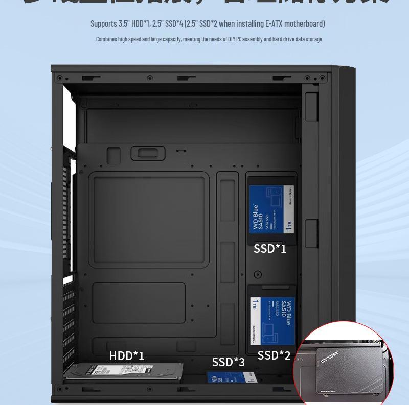 E-ATX Gaming Desktop Case with 360 Water Cooling Support
