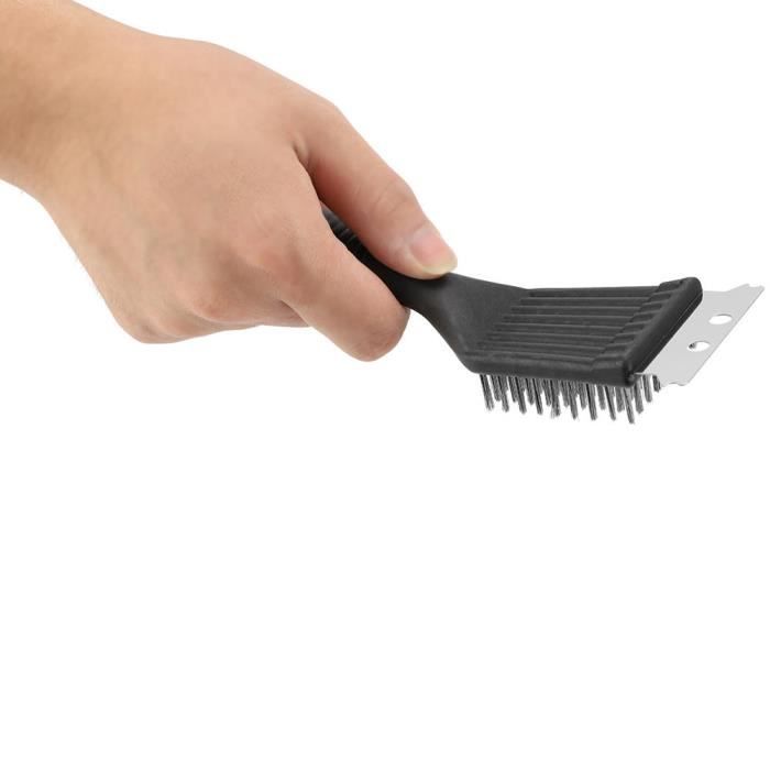 Brosse de barbecue - Acier inoxydable - Plastique - Noir