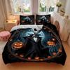 3pcs Happy Halloween Jack Quilt Cover Set (1 Quilt Cover + 2 Pillowcases Without Pillow Core), High-Definition Printing for Home and Dormitory.B0