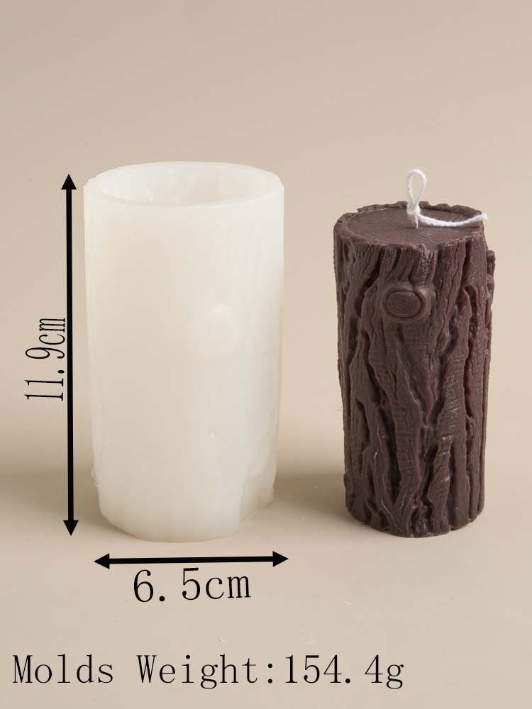 

Wood Grain Cylindrical Silicone Candle Mold DIY Tree Stump Craft Ornaments Making Soap Plaster Chocolate Baking Molds Home Decor