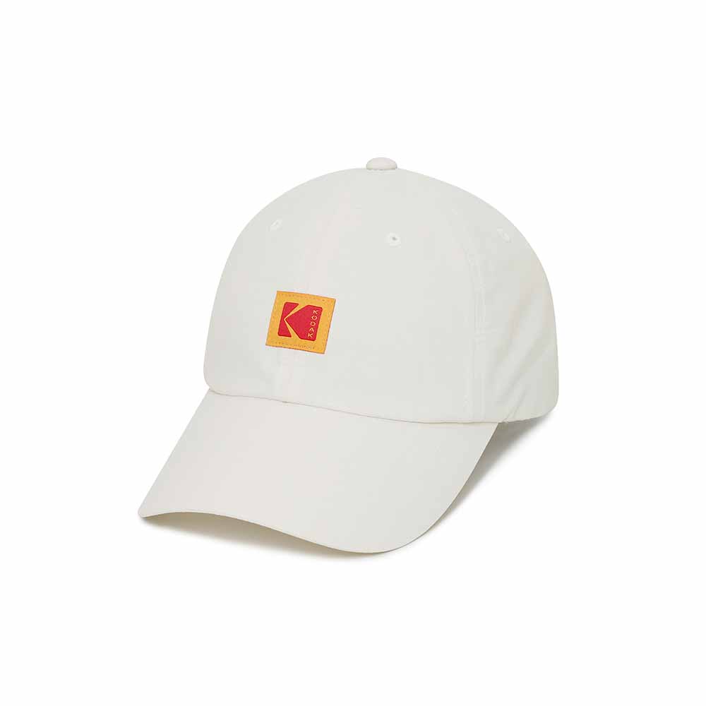 KODAK Square Logo Nylon Relaxed Fit Ball Cap Ivory