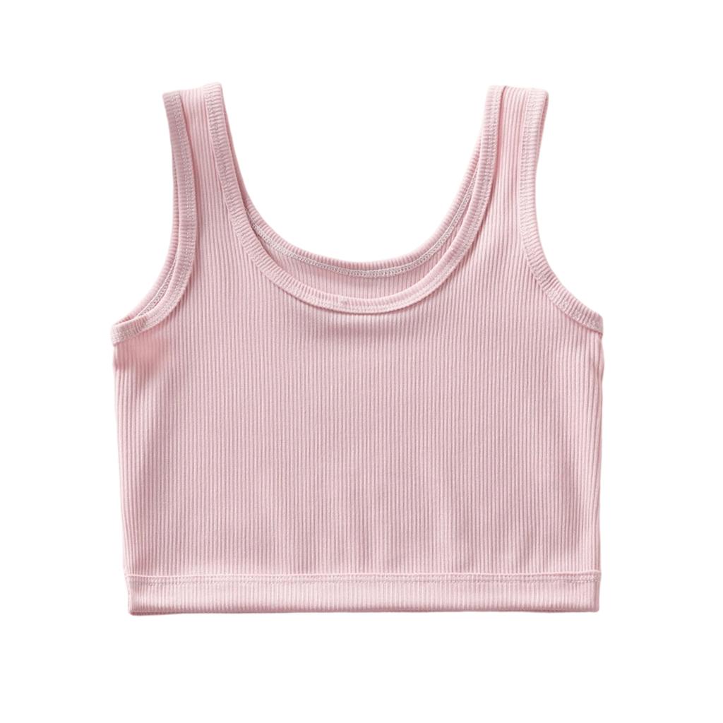 Adjustable Shoulder Strap Sports Bra For Girls ,10-14 Years Old, With Fixed Cup