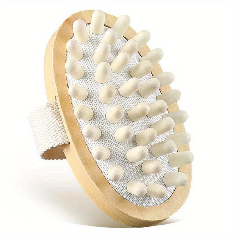 Anti Cellulite Massage Brush Men Women Bath Shower Full Body Wooden Rubber Particles Massager Spa Comb Beauty Slimming