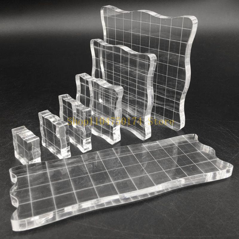7pcs/set Transparent Acrylic Clear Stamp Block Pad Scrapbooking DIY Handmade Tool Edges Stamping top sale