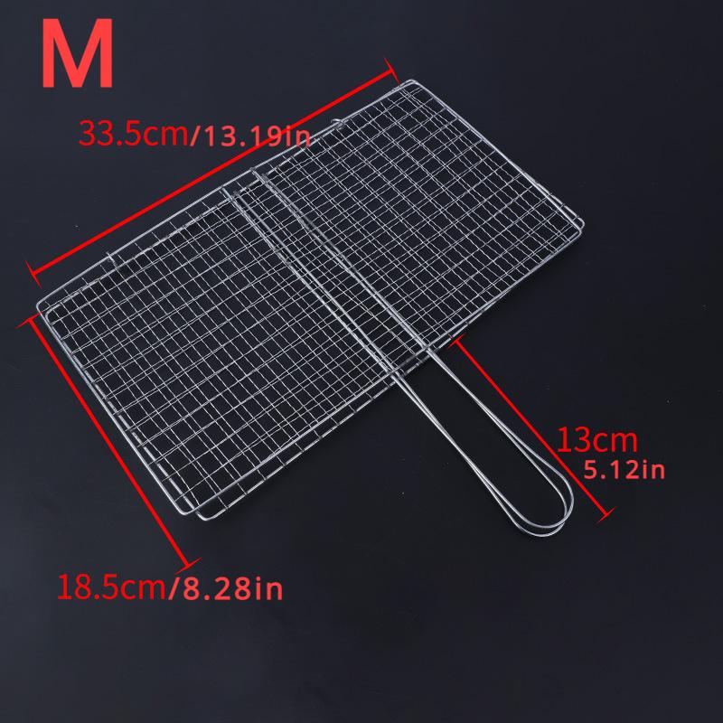 Silver Steak Meat Fish Net Size BBQ Net Tools Vegetable Barbecue Grilling Basket Grill  Rotisserie Grill  Barbecue Grill  Cucina