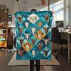 1Pc Cultural Puzzle Print Flannel Blanket High Quality Warm Comfortable Cover for All Seasons Perfect for Gifts Home Decor