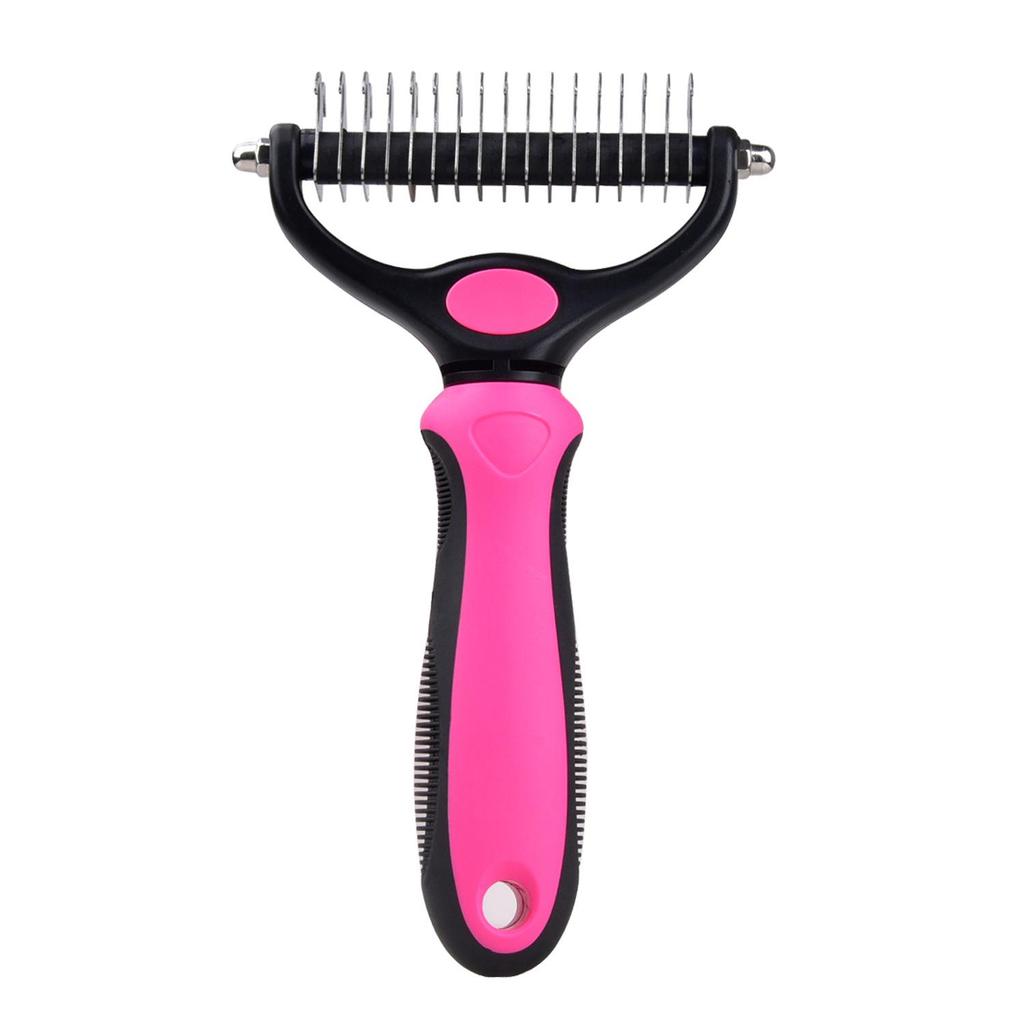 Dual-Sided Pet Grooming Rake Comb for Dogs - Detangling & Shedding Tool