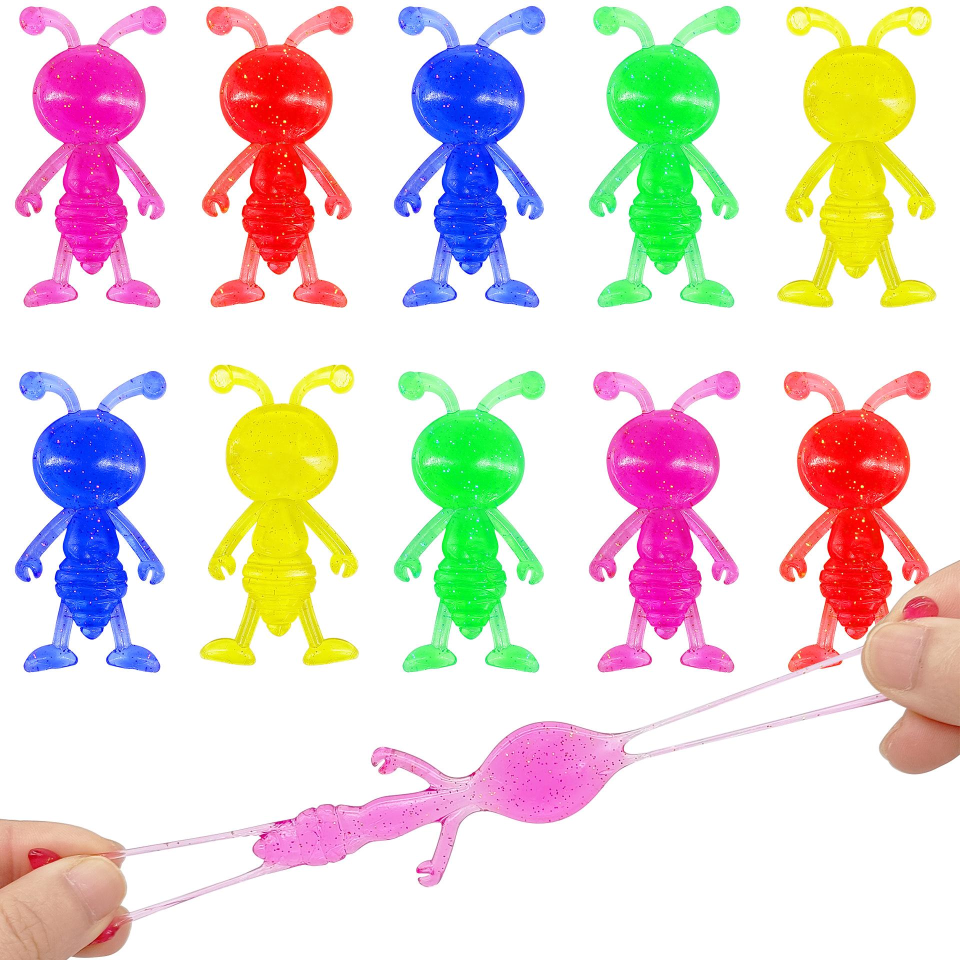

5-20Pcs Fun Sticky Stretching Smiling Golden Flash Little Ant Pinch Toy Kids Birthday Party Favor Christmas Carnival Adult Gift (As shown-33956)-
