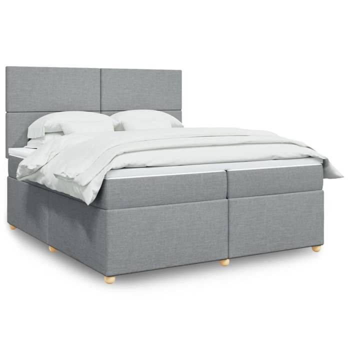 VidaXL Sommier à lattes de lit avec matelas Gris clair 200x200cm Tissu 3293680
