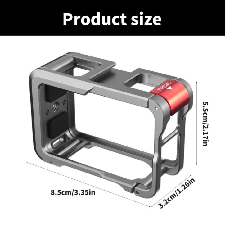Camera Frame Video Cage Enhances Filming For Action 5Pro Camera Secure Metal Frame With Easy Access Side Window