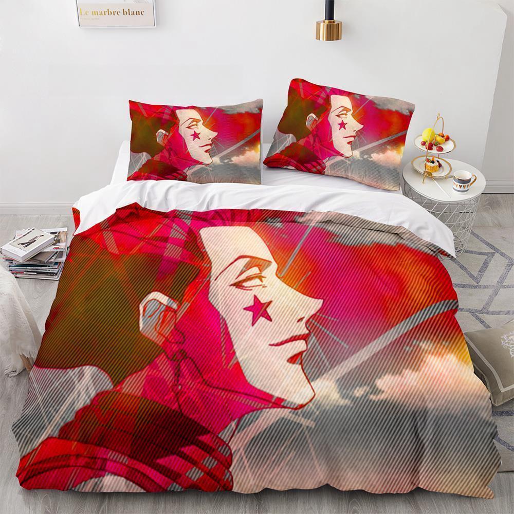 Fashion Anime HUNTER×HUNTER Bedding Set Single Twin Full Queen King Size Bed Set Adult Kid Bedroom Duvetcover Sets Home Textiles
