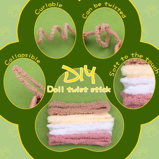 2PCS Pipe Cleaners 15mm Bendable Increase Parent-Child Interaction DIY Craft Pipe Cleaner Chenille Stems Adults Kids