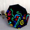 1pc Abstract Patterns Automatic Open 8-Rib Windproof Umbrella, Travel & Commuting, Suitable for All Seasons, Lightweight Portable,002
