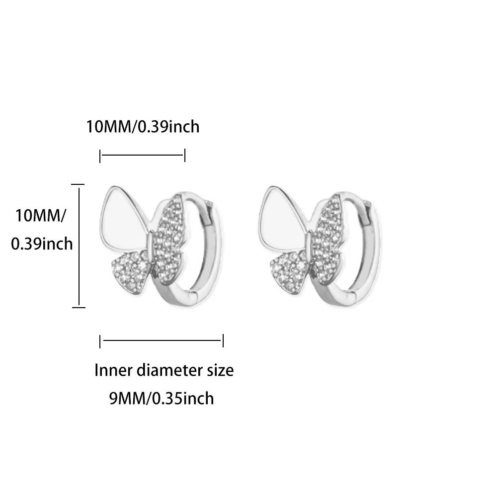 New Trendy Color Row Diamond Micro-inlaid Zircon Ear Buckle Simple and Advanced Sense Exquisite Small Commuter Earrings