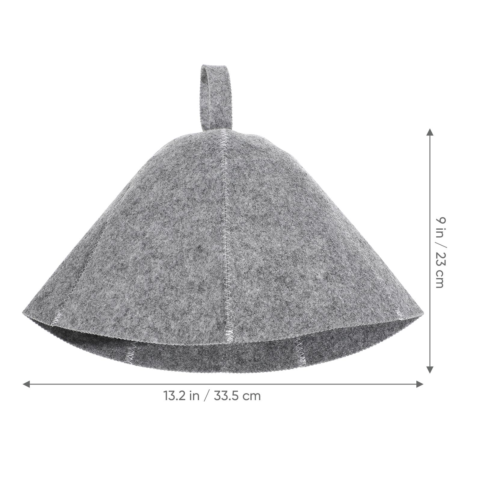 

2Pcs Sauna Hat Thicken Wool Felt Shower Cap Hair Turban Quickly Towel Drying Hats Sauna Bathroom Accessories Bathing Hat сірий