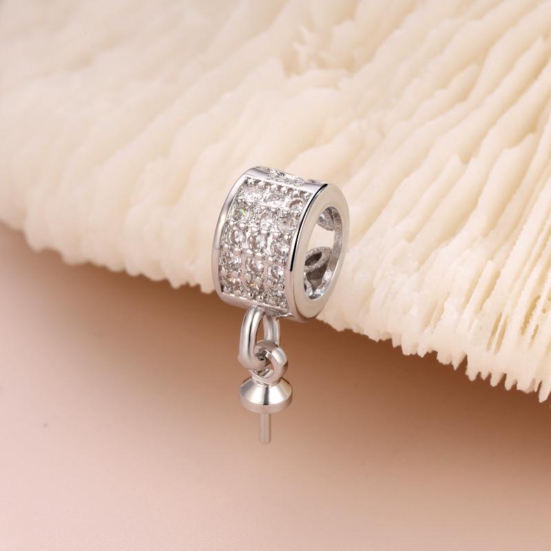 18k Gold Plated Pearl Buckle with Round Hollow Diamond Setting for DIY Bracelets and Necklaces