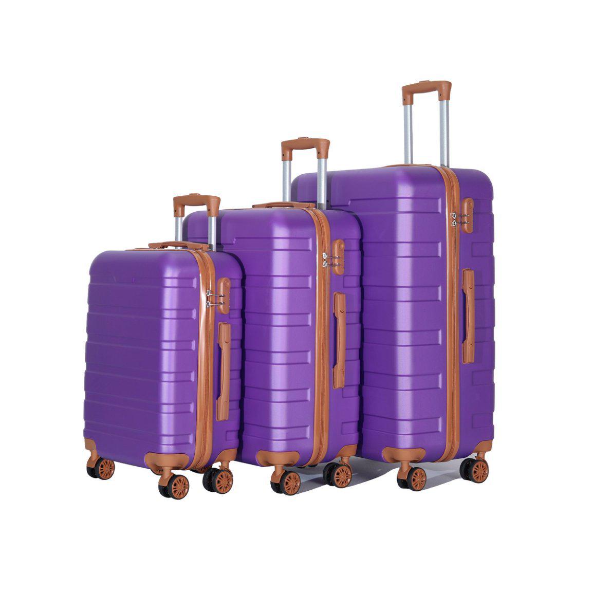 

Прочный 20-дюймовый чемодан на колесиках большой вместимости с замком-паролем 20/24/28-inch 3-in-1 темно-фиолетовый