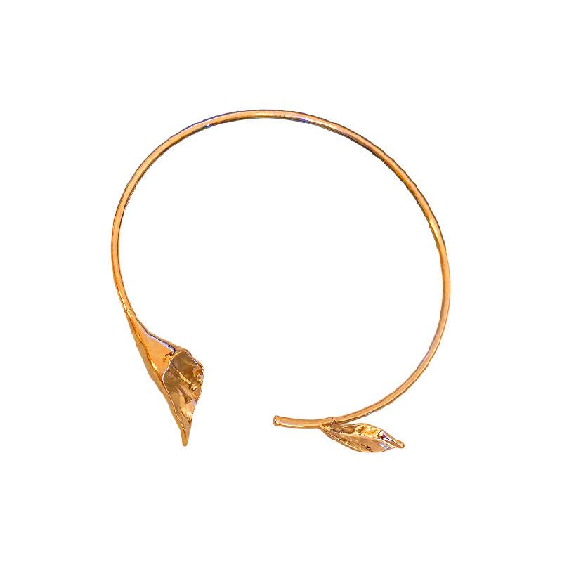 Niche Design Metal Flower Bone Choker Collar Spice Girl Versatile Flower Necklace High Sense Collar Women