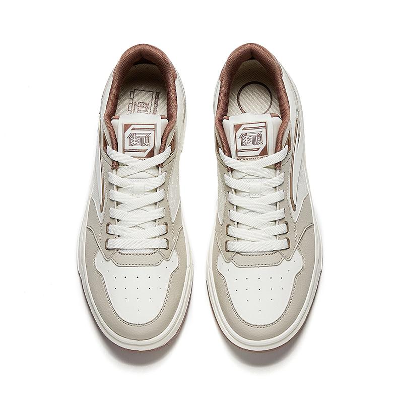 Anta Street Wan LT3 Simple Versatile Non-Slip Shock Absorption Low-Top Skate Shoes Men sneaker White Gray Brown 112538051-7