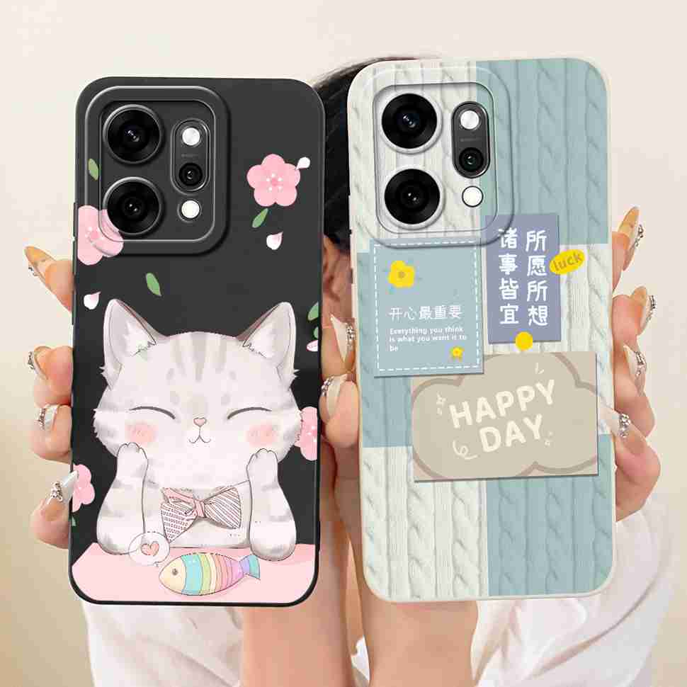 For Oppo Reno14 Pro 5G Case Fashion Cartoon Cat Soft Silicone Back Cover For Reno14 Pro PKZ110 CPH2739 Phone Cases Bumper