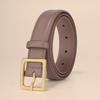 New Genuine Leather Belt for Women with Versatile Pin Buckle Simple Personality with Jeans Texture Belt Casual Niche Belt