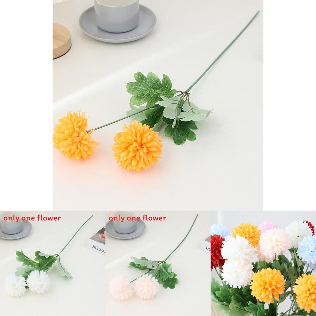 Silk Flower Long Doubleball Ping Pong Chrysanthemum For Wedding And Party Decor