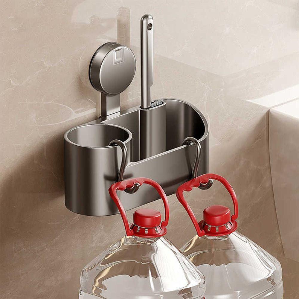 Suction Cup Mount Wall Mounted Toilet Brush Space Saving Vertical Toilet Brush  WC Cleaning