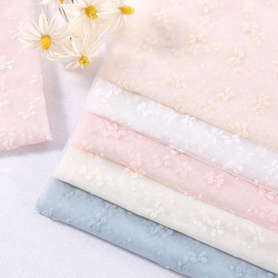 0.5/1 Yard Bow Knitted Flocked Mesh Fabric For Summer Dresses Fairy Children's Clothing Wedding Decorations Handmade DIY Fabric