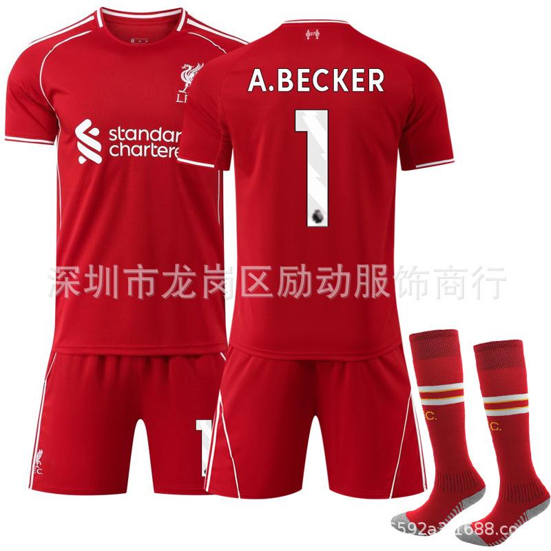 2 Quick-drying Club No. 1 Salah jersey Children's Liverpool home Nota football jersey set
