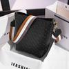 New Women's Bag Fashionable Versatile Embossed Solid Color Bucket Bag High-end Wide Shoulder Strap Commuter Shoulder Messenger Bag