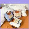 Adorable Kids Bear Pattern Gingham Tote Bag Stylish Springtime Crossbody For Girls