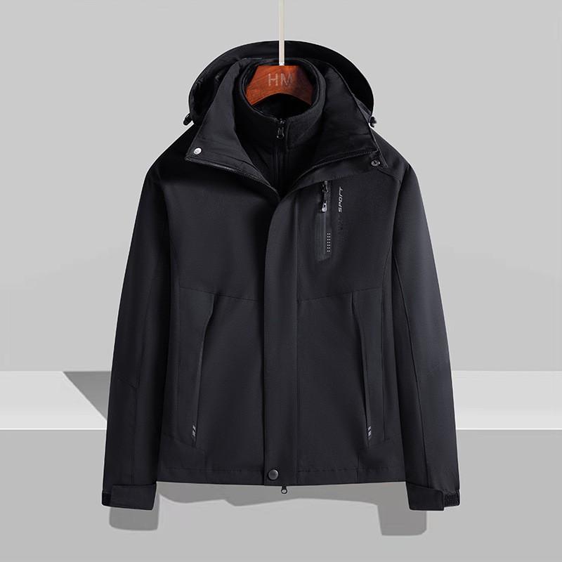 Men Women Waterproof Windproof Hiking Jacket With Removable Fleece Liner 3-in-1 Outdoor Parka Winter Camping Trekking Cycling