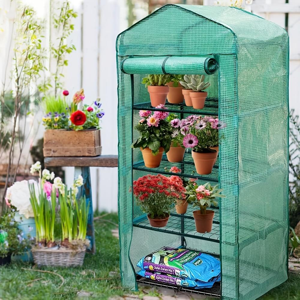 4-Layer Greenhouse Replacement Cover with Roll-Up Zipper Door - Durable UV-Proof & Waterproof Material