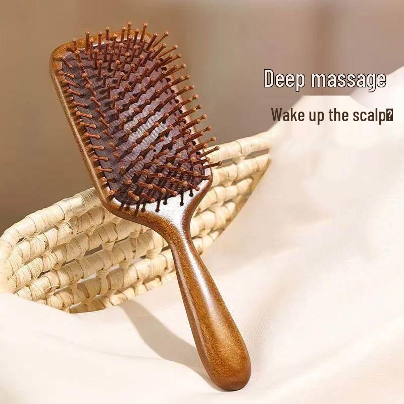 Pettine da Massaggio in Sandalo per Donne: Strumento Meridiani del Cuoio Capelluto e Lisciatura dei Capelli