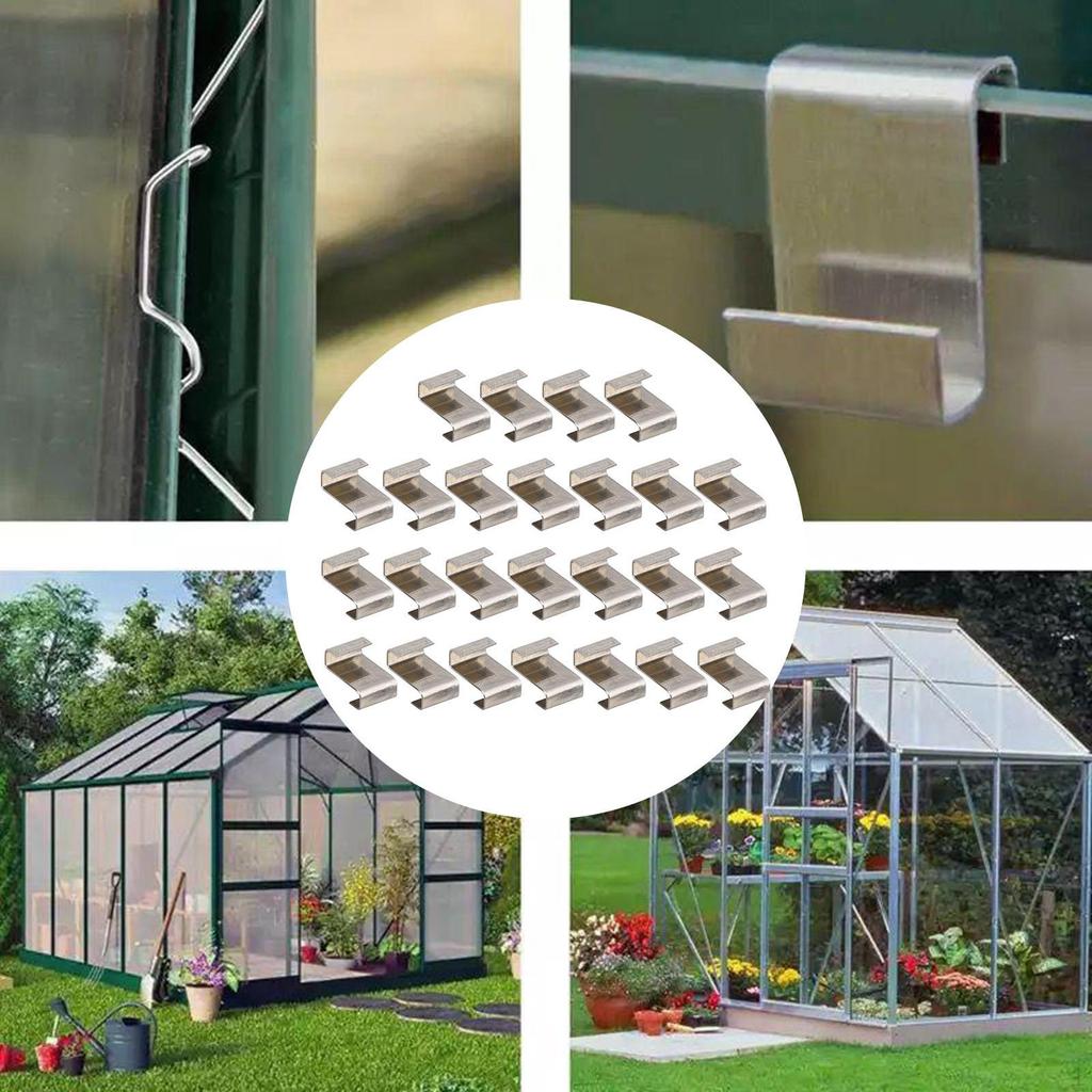 25pcs Greenhouse Glass Z Clips Glazing Overlap Spare Parts Fixing