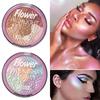 5 Color Flower 3D Highlighter Eyeshadow Powder Face Makeup Palette Glow Shimmer Rainbow Highlight
