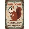 Vintage Funny Squirrel Metal Sign 8x12 Inch Rustic Wall Decor for Home Kitchen Garage Bar
