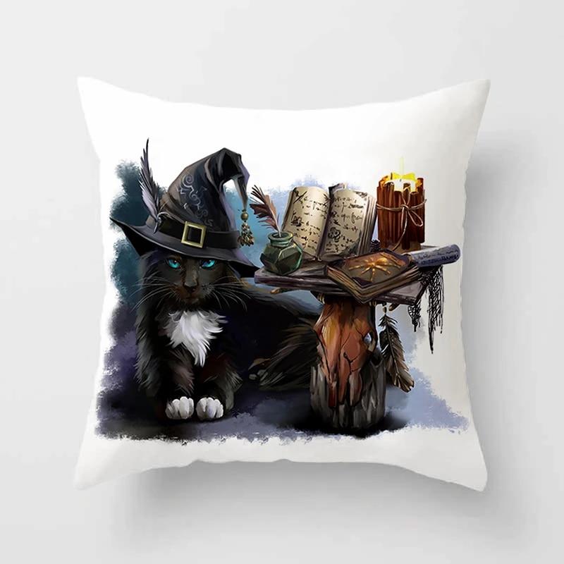 Cute Cat Print Polyester Cushion Cover 45x45 Throw Pillow Case For Sofa Car Home Decorative Pillowcase Pillow Cover