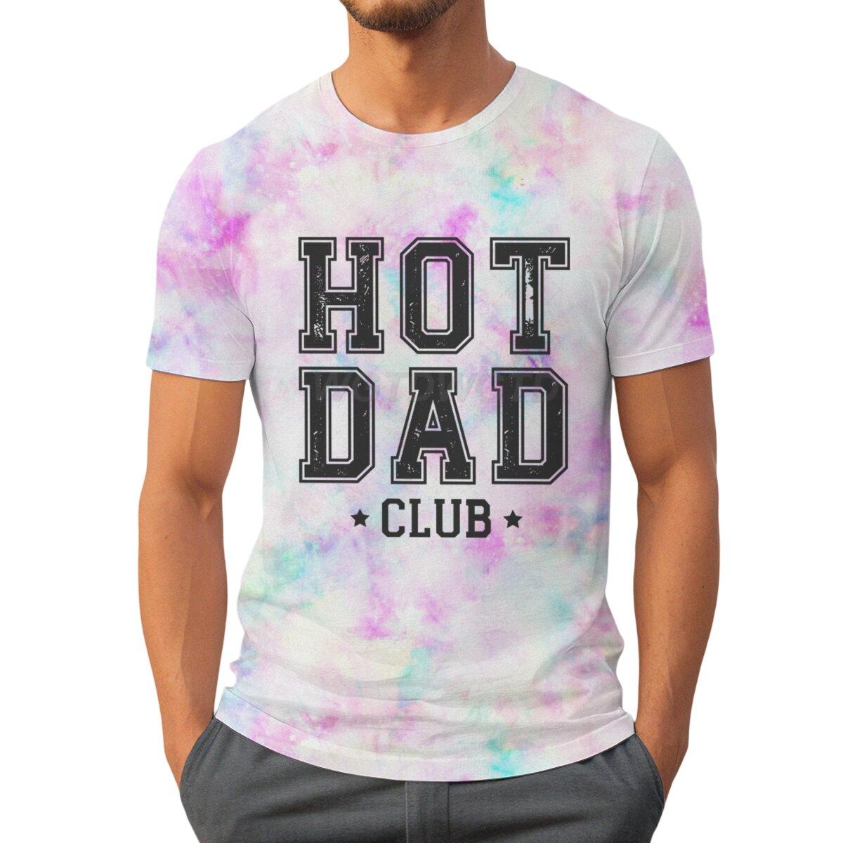 

Футболки Hot Dad Club для мужчин Летние футболки с коротким рукавом День отца Классические топы Тай-дай Мужская одежда Круглый вырез Папа Повседневные топы 4XL