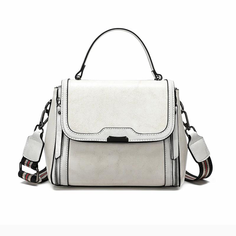 Female Retro Messenger Shoulder Bags Women Luxury Designer Oil Wax Cowhide Leather Handbags Lady Commuter Handbill Crossbody Bag