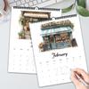 1pc 2026 Hand-Painted Illustration Healing Flower Shop Series Wall Calendar, 12 Designs, Ideal for Birthday, Christmas Gifts
