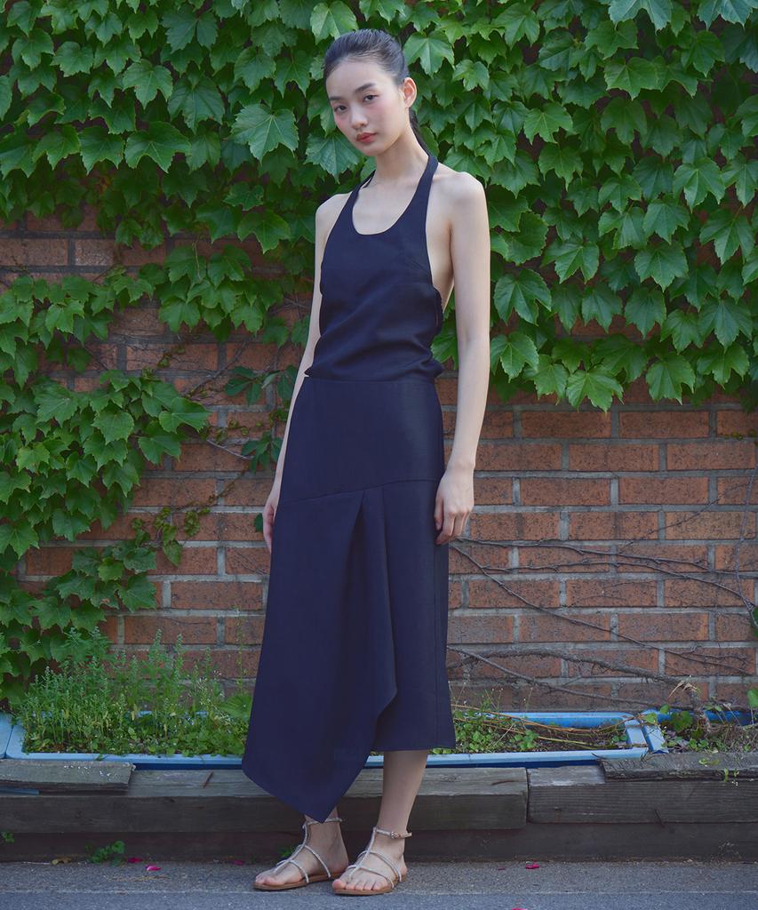 Piiipi Origami Apron Two-Way Halterneck Dress_Black