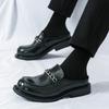 Fashion Fashion New Men's Punk Metal Chain Half Slippers Driving Shoes Male Casual Mules Moccasins Breathable Loafers Zapatos Hombre