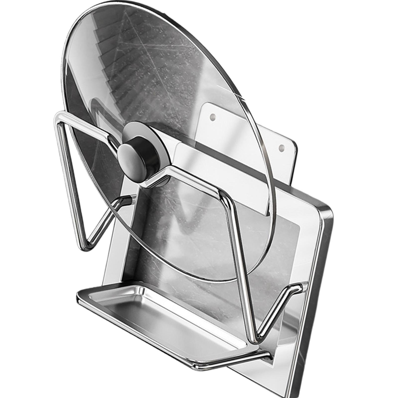 Space Efficient Stainless Steel Pot Lid Stand Space Saving Cookware Storage Rack Home Organization Accessories