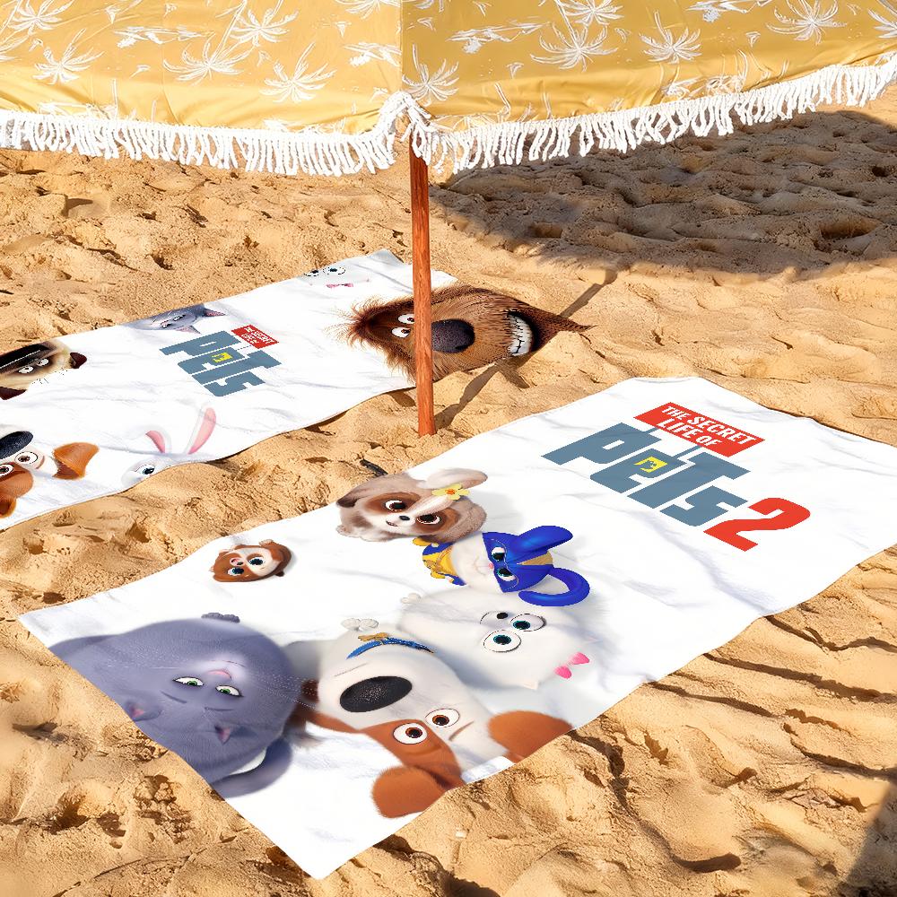 Cartoon The S-Secret Life of P-Pets Towel Soft Pool Gift For Travel Gym Shower Camping Quick Dry Sports Large Beach Towels