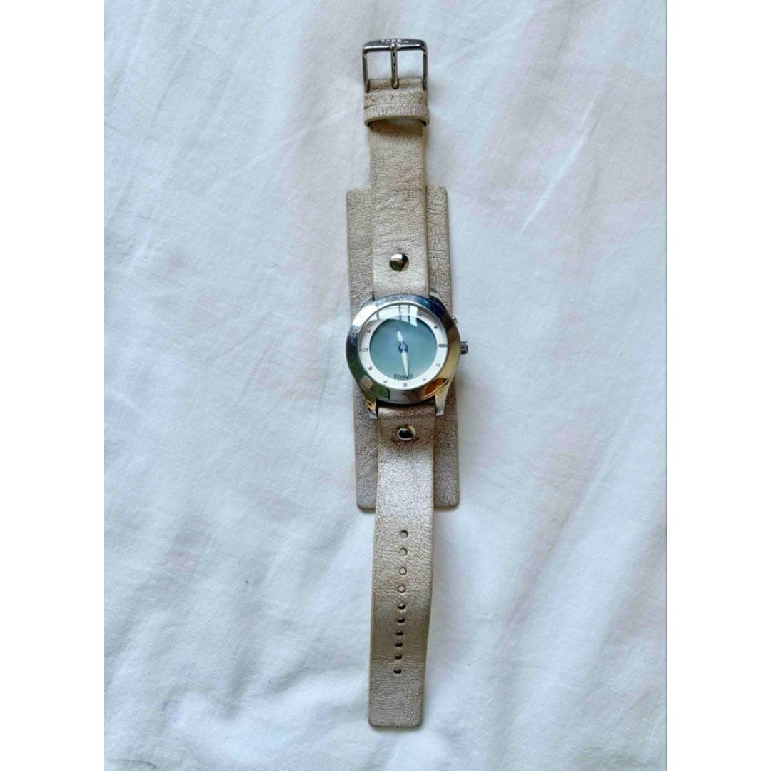 Used Rare Belt replaced Fossil BIGTIC white leather