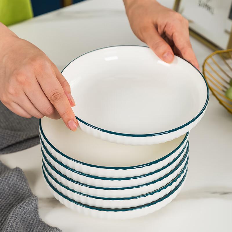 Haoya Jingdezhen Nordic Underglaze Ceramic 7-inch Rice Plate Set