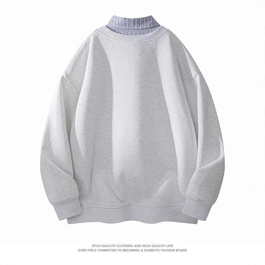 American Trendy Detachable Hoodie and Shirt Collar Pullover - High Quality, Long Sleeve, Autumn Style for Couples
